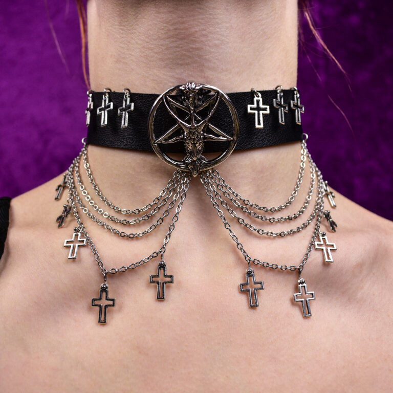 Baphomet pentagram ristidega choker