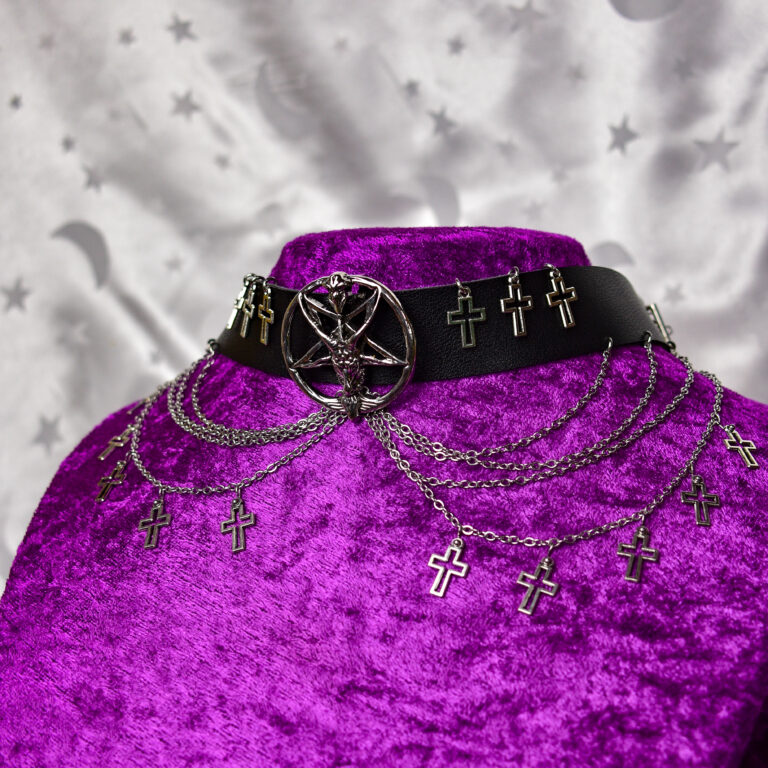 Baphomet pentagram ristidega choker