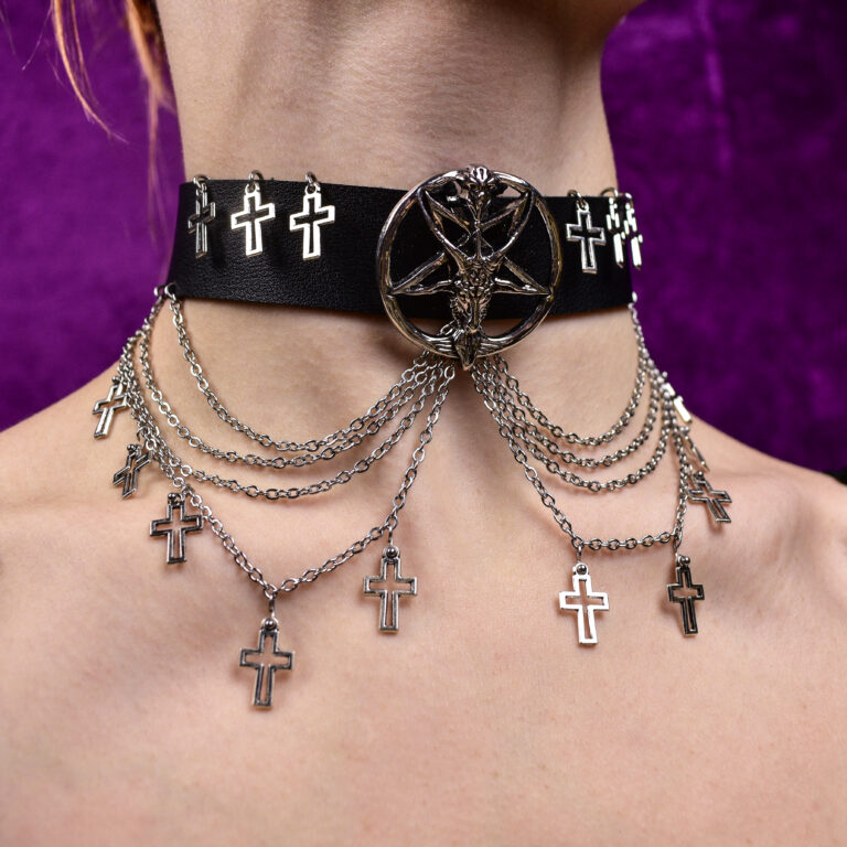 Baphomet pentagram ristidega choker
